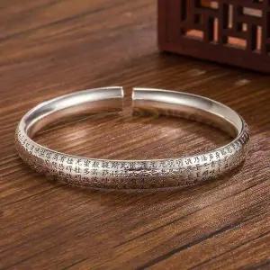 스털링실버 반야심경 라운드 불교 팔찌