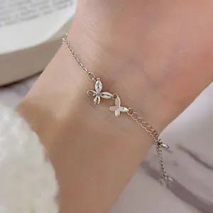 큐빅 펜던트 여성 팔찌 실버 데일리 체인 팔찌