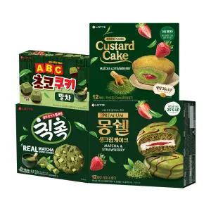 롯데 말차 시리즈 4종 (칙촉,몽쉘,카스타드,ABC 초코쿠키) x1