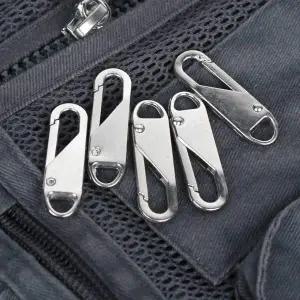 비너형 만능 지퍼고리 손잡이 실버 5P