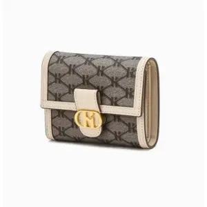 국내 매장판 헤지스 vk 지갑 쇼핑백동봉 아이보리 시그니처 패턴 가죽 반지갑 HIWA4F878IV 여성 여자 정품