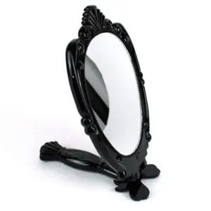 휴대용 접이식 화장 손거울 앤틱 손잡이 공주 거울 대