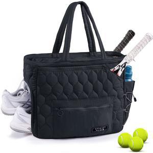 [미국배송] 여성용 스포젯 테니스 짐 가방 신발 수납공간과 젖은 포켓이 있는 2-4개의 라켓 스포츠 더플백 최대 15.6인치 노트북 퀼트 여행용 주말 선물