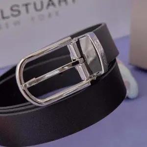 [질스튜어트](의정부점)블랙 라운드 실버 버클 버클 가죽 벨트[JUBE6E072BK]