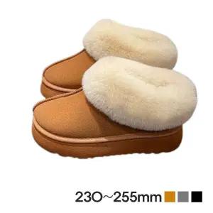 [에이치플러스몰]키높이통굽 발끝까지 따뜻한 여성방한화 캐주얼 털신 미들부츠