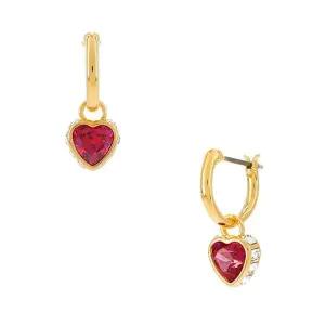 [신세계라이브쇼핑]스와로브스키 5684760 Chroma 하트 레드 후프 드롭 귀걸이