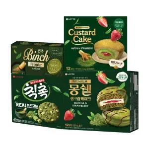 [롯데백화점]롯데웰푸드 롯데 말차 시리즈 4종 (칙촉,몽쉘,카스타드,빈츠)x1