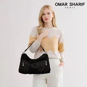 [오마샤리프]소가죽 트림 여성 숄더백 겸 크로스백 OS146