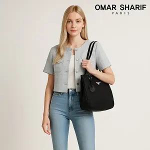 [오마샤리프]소가죽 트림 여성 숄더백 겸 토트백 OS198
