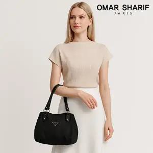 [오마샤리프]소가죽 트림 여성 숄더백 겸 크로스백 OS178