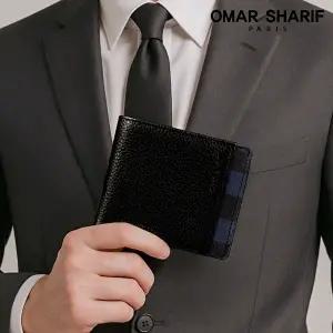 [오마샤리프]체크포인트 천연소가죽 남성 반지갑 OS6555