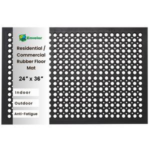 엔벨로르 피로 방지 매트 고무 바닥 출입문 미끄럼 배수 입구, 주방, 식당, 차고, 중장비 사용 도어 매트, 상업용 산업용 24 x 36 인치