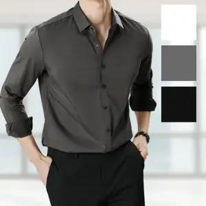 [모로엠] 남성 긴팔 무지 캐주얼 와이셔츠 ON-SHA-QWFN0XLH