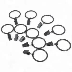 커튼링 원형 고리 클립 블랙 행거 봉 고정 걸이 레일 10개