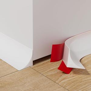 9.8' 유연한 쿼터 라운드 몰딩, 필 앤 스틱 신발 몰딩 베이스보드, 벽 바닥 가장자리용 접착식 코너 트림, 계단용 구부릴 수 있는 고무 카운터탑, 백스플래시, 욕실 욕조(흰색)