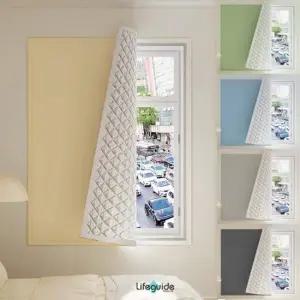 자외선가림 붙이는암막커튼 탈부착테입 찍찍이커튼 컬러커튼 작은창커튼 라이프가이드 (90x100cm)