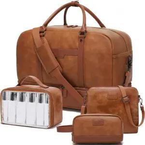 여성용 Woggarl 위켄더 가방 남성용 대형 오버나이트 여행용 더플백 신발칸 화장실 사첼 휴대용 핏 21인치