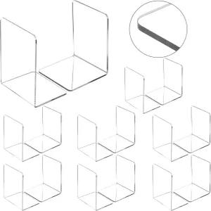 16개의 책 끝 선반용 투명 아크릴 학교 도서관 홈 무비 CD 파일용 L자형 칸막이