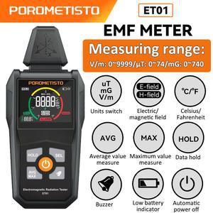 ET01 전자기 방사선 검출기 전기/자기장 EMF 측정기 가정용 전자기파