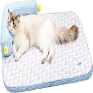 베개가 있는 Zabplox 쿨링 고양이 침대 L자형 소파 디자인 위한 통기성 여름 매트 페르시아어 샴어 작은