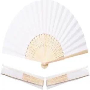 결혼식 파티와 가정 장식을 위해 접힌 9월 50개의 흰색 종이 손난로 대나무 접기 휴대용