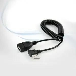 아이폰충전기 coms USB 연장 케이블(Short MF형) 스프링 왼쪽 꺾임