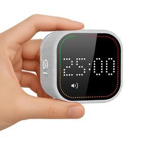 [미국배송] 리처 패스트 커스텀 포모도로 타이머 큐브 | 생산성 작은 비주얼 조용하고 진동 알림 조절 가능한 사운드 자기 카운트다운 ADHD 스터디 주방 교실용