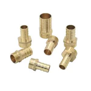 14/16/19/25mm 황동 호스 커넥터 1/2 3/4 수나사 튜브 바브 피팅 구리 물 오일 및 공기 파이프 커플러