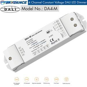 Skydance DA4 M DALI LED 조광기, 듀얼 12V, 24V, 스트립 RGBW 컬러 5A, 조명용, 4 컨트롤러, 조광 PWM RGB 채널 화이트 단일