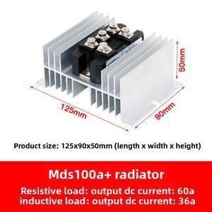 MDS150A 3상 다이오드 브리지 정류기 150A 200A x 1600V Amp 방열판 125mm 90mm 포함 50mm