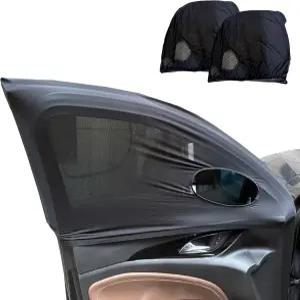 자동차 전면 유리창 차양 아웃티디드 2팩 측면 신축성 있는 모기장 커버 핏 SUV - 최대 31.5 x 49.6