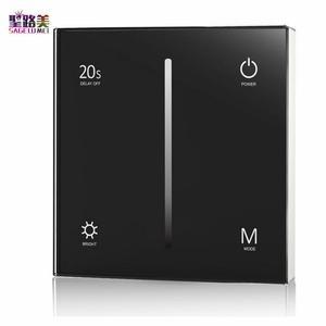 S1 T AC 100 240V Triac 가능한 단일 색상 & 조광기 LED 터치 유리 밍이 패널 램프 라이트 디 화이트 테이프 블랙