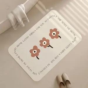 [골드스마일]화장실발매트 주방발판 구조토 딥브라운 플라워