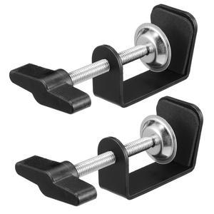 2개 세트 C형 책상 테이블 마운트 클램프 내구성 있는 스테인리스 조절식 사무실 방송용 고정