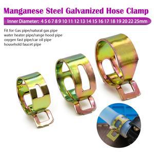 5 100개 호스 클립 클램프 내경 4mm 25mm 65MN 망간강 아연 도금 스프링 탄성 강철 버클 수도관 고리