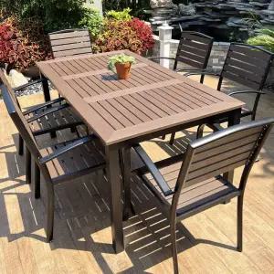 6인용 야외테이블세트 카페 테이블 야외테이블 펜션 테라스