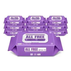 물티슈75 대용량 (70매) 캡형 10팩 저자극 올프리