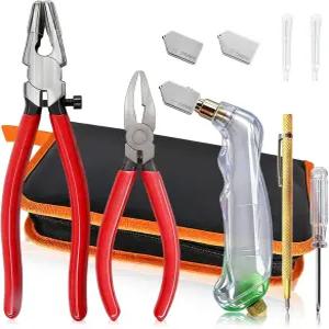 10pcs 헤비 듀티 유리 절단 도구 키트 커브 죠 러닝 플라이어 브레이커 그로저 스테인드 글라스 모자이크