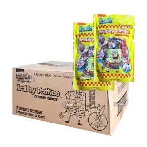 스폰지밥 크래비티 모양 젤리 1박스 12봉 캔디 제리 과자 탕비실 캠핑 여행 학교 소풍 학원 교회 유치원 간식