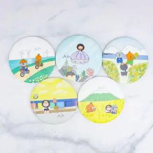 제주 탐나친구들 귀여운 캐릭터 일러스트 손거울