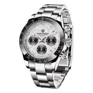 [미국배송] CEYADG 파가니 디자인 시계 남성 데이토나 오마주 쿼츠 크로노그래프 일본 VK63 무브먼트 세라믹 베젤 나사 다운 크라운 방수 스포츠 고무 스트랩