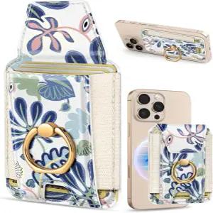 그립 마그네틱 카드 홀더가 있는 Magsafe 지갑과 호환되는 Shorogyt - 여성 추상 디자인을 위한