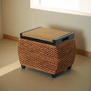 현관 사각 벤치 수납형 바구니 긴의자 빈티지 원목