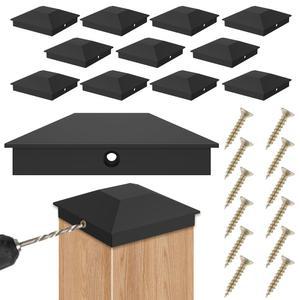 12PCS 나무 울타리 커버 튼튼한 내열성 플라스틱 보호하기위한 정원 방수 울타리를 데크