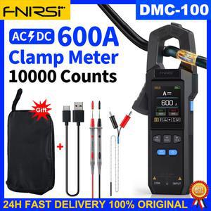 FNIRSI DMC 100 AC 전류 클램프 미터 10000 카운트 디지털 멀티미터 600A USB 테스터 NCV 전기 기술자 도구