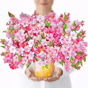 하이붐 체리 블룸 팝업 카드 15.5인치 실물 크기 디스플레이 3D 발렌타인 인사말 종이 꽃다발 데이 선물