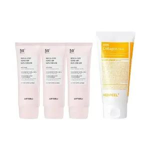 아트델리 톤업 선크림 50ml x3 + 메디필 비건 클리어 클렌징폼 120ml