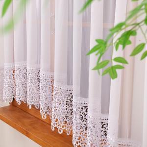 1PC 시어 커튼 자수 레이스 경량 자외선 거실 축제 장식용 차단 반투명