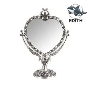 [콩심팥심]러블리 하트 미용 거울 수납 탁상 미러 홈