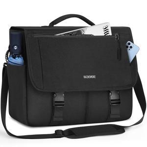 [미국배송] 레인모어 남성용 메신저백 15.6인치 방수 노트북백 캐주얼 사첼백 대형 대학용 컴퓨터백 사무용 서류 가방 패션 크로스바디 숄더 핸드백 블랙